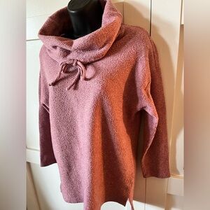 Tribal Dusty Rose Cowl Neck Sweater Canada bow feminine dainty cozy cottage